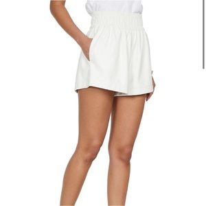 Generation Love Amy Vegan White Leather Shorts